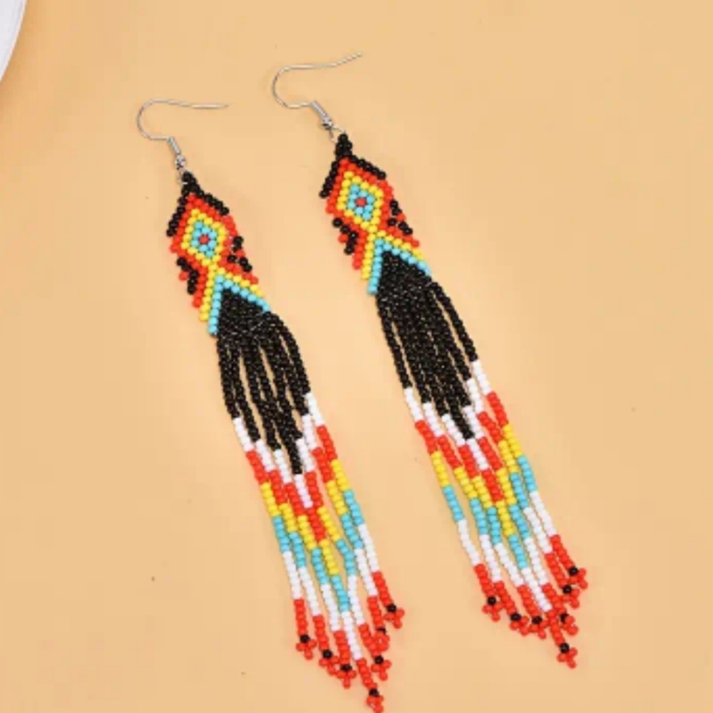 Boho seed bead earrings NWT